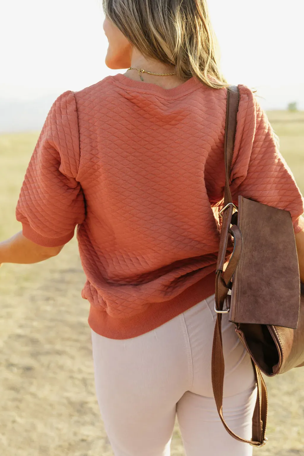 Dongguan Huoyoung Apparel Co Tops|Maternity Friendly<Addy Quilted Top-Rust