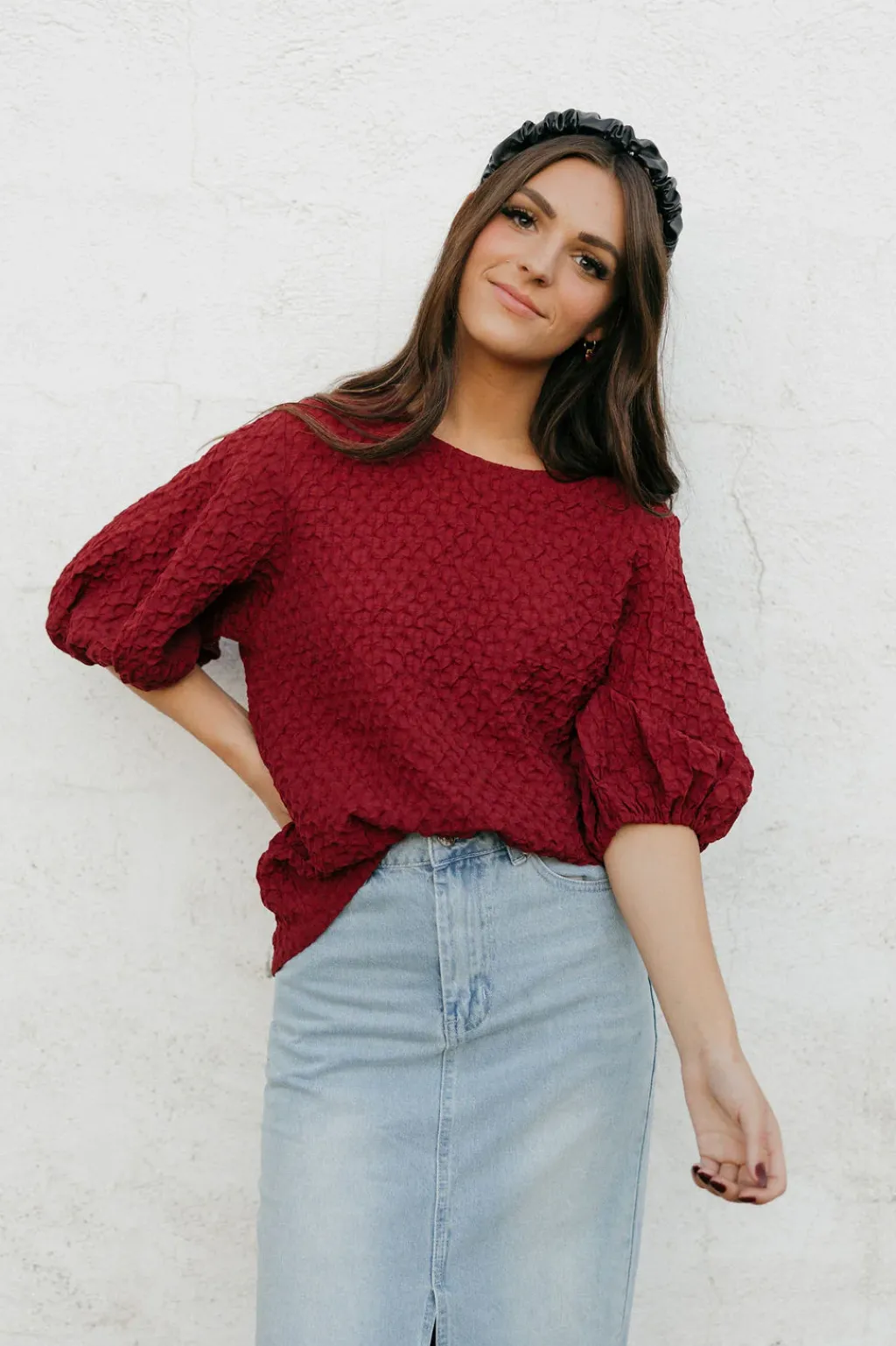 Dongguan Huoyoung Apparel Co Tops|Tops<Adrianne Top-Burgundy