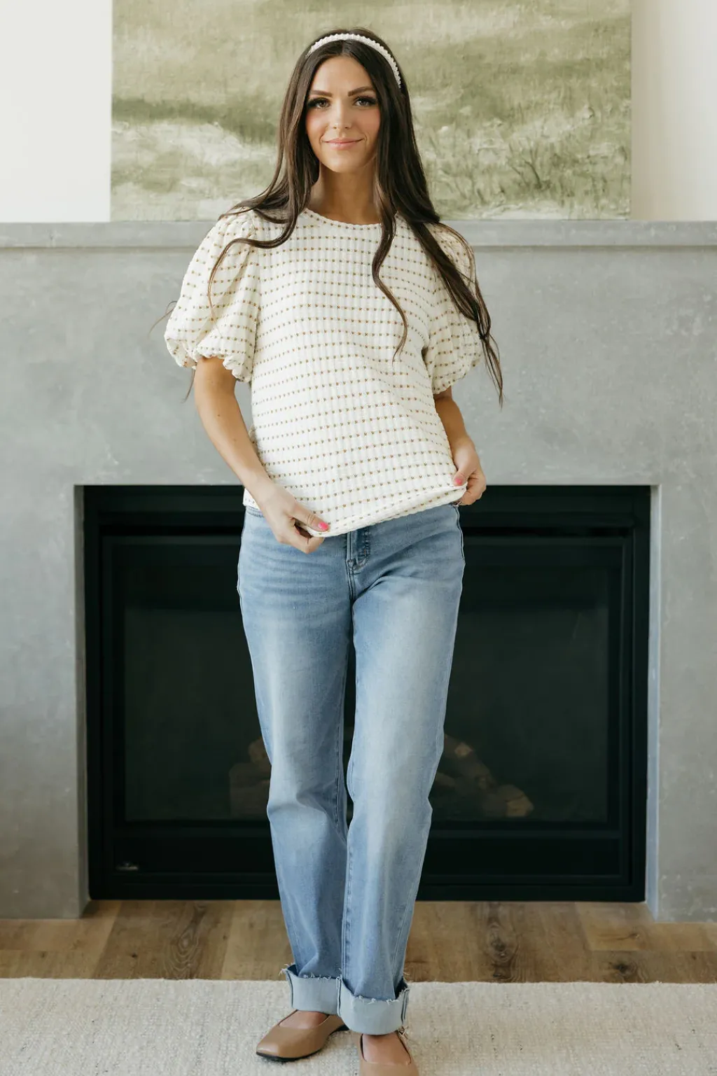 Anniewear Maternity Friendly|Tops<Aimee Top-Ivory/Taupe