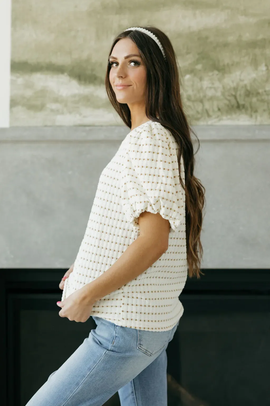 Anniewear Maternity Friendly|Tops<Aimee Top-Ivory/Taupe