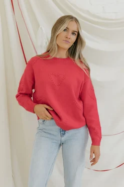 Dongguan Huoyoung Apparel Co Sweaters|Tops<All My Heart Sweater-Bright