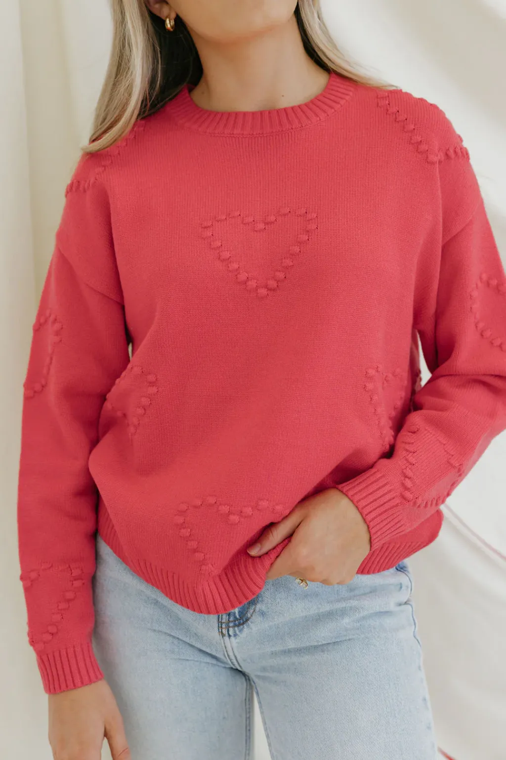 Dongguan Huoyoung Apparel Co Sweaters|Tops<All My Heart Sweater-Bright