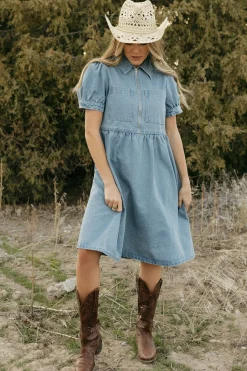 Tea N Rose Maternity Friendly|Nursing Friendly<Amabel Dress-Denim