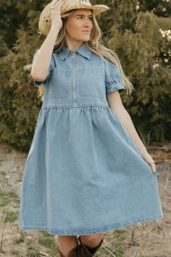 Tea N Rose Maternity Friendly|Nursing Friendly<Amabel Dress-Denim