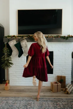 Dongguan Huoyoung Apparel Co Dresses|Maternity Friendly<Ames Dress-Burgundy