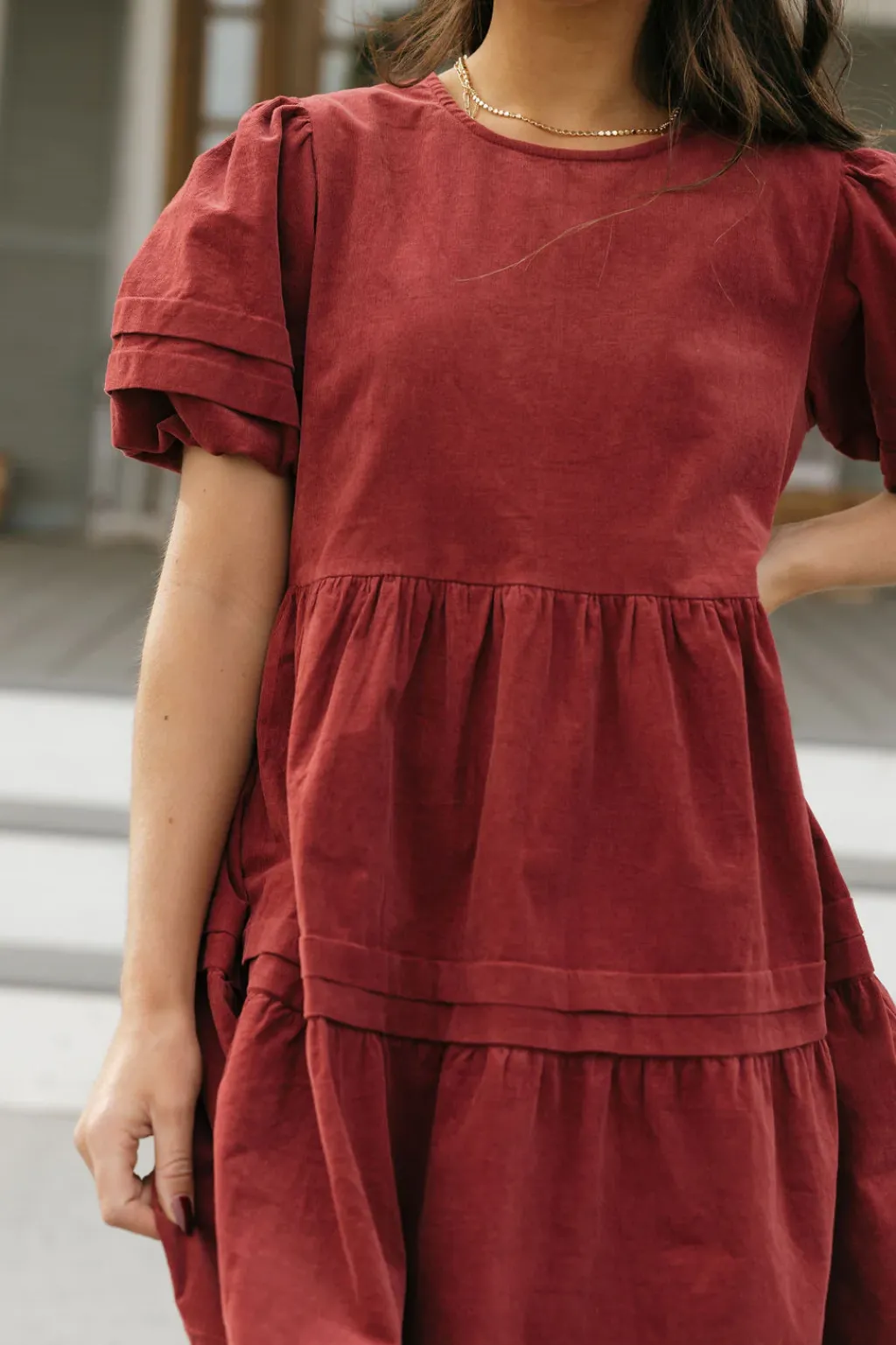 Dongguan Huoyoung Apparel Co Dresses|Maternity Friendly<Ames Dress-Burgundy