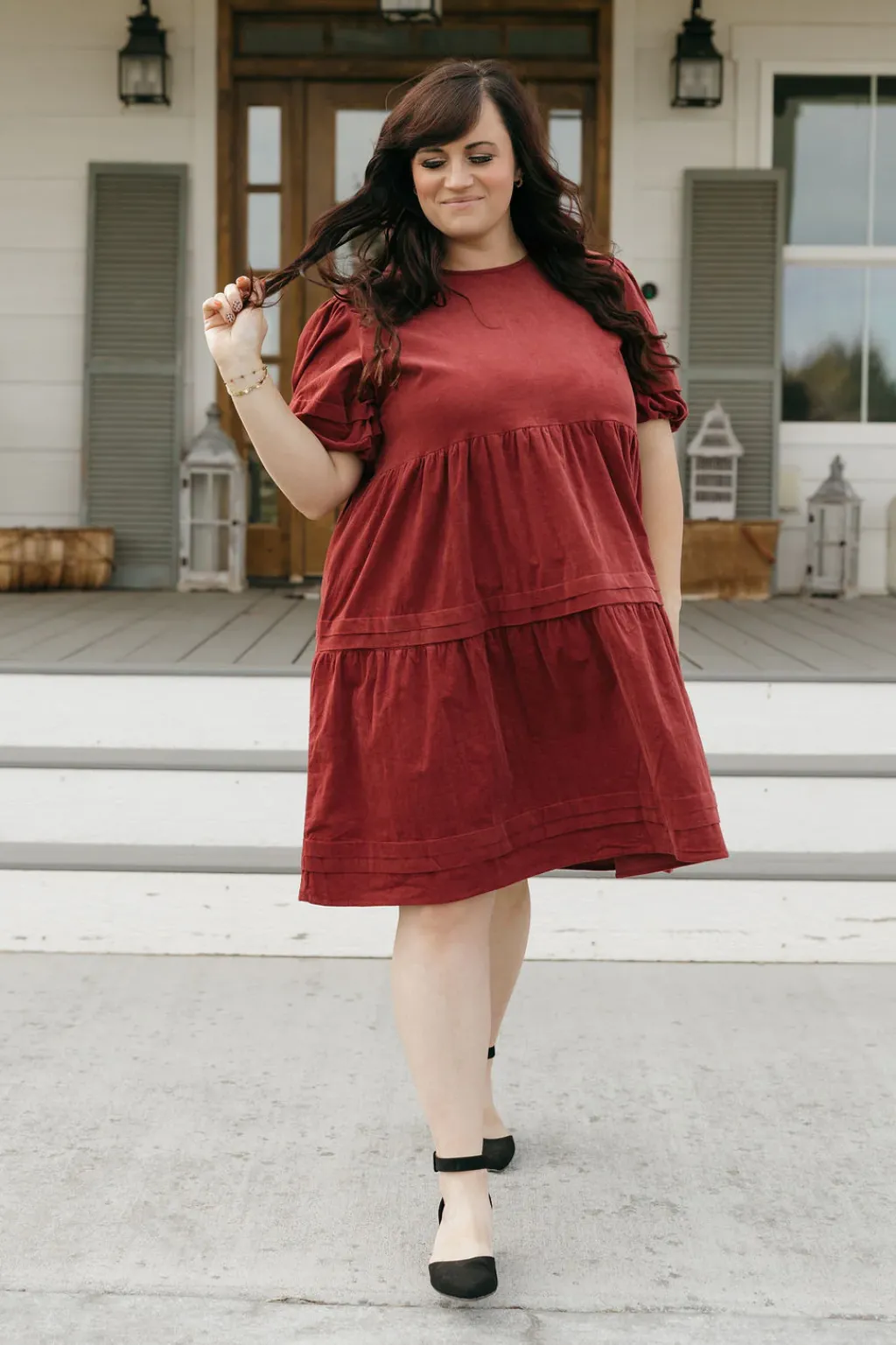 Dongguan Huoyoung Apparel Co Dresses|Maternity Friendly<Ames Dress-Burgundy