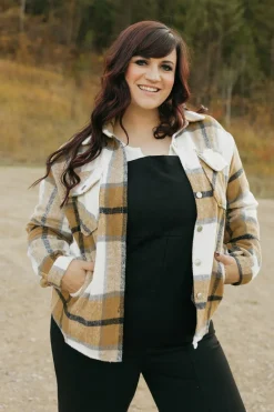MISS SPARKLING Maternity Friendly|Nursing Friendly<Arwin Flannel-Tan