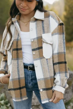 MISS SPARKLING Maternity Friendly|Nursing Friendly<Arwin Flannel-Tan
