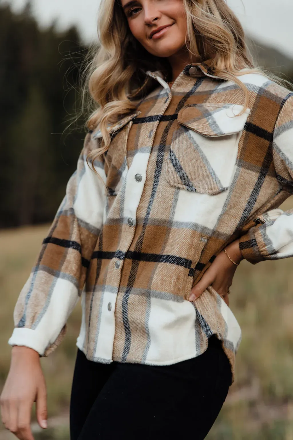MISS SPARKLING Maternity Friendly|Nursing Friendly<Arwin Flannel-Tan