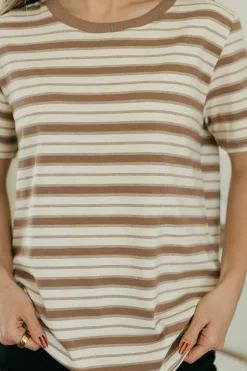 Tea N Rose Tops|Tees<Bennie Tee-Cream/Taupe