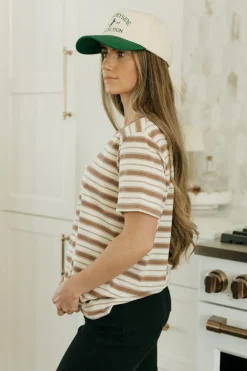 Tea N Rose Tops|Tees<Bennie Tee-Cream/Taupe