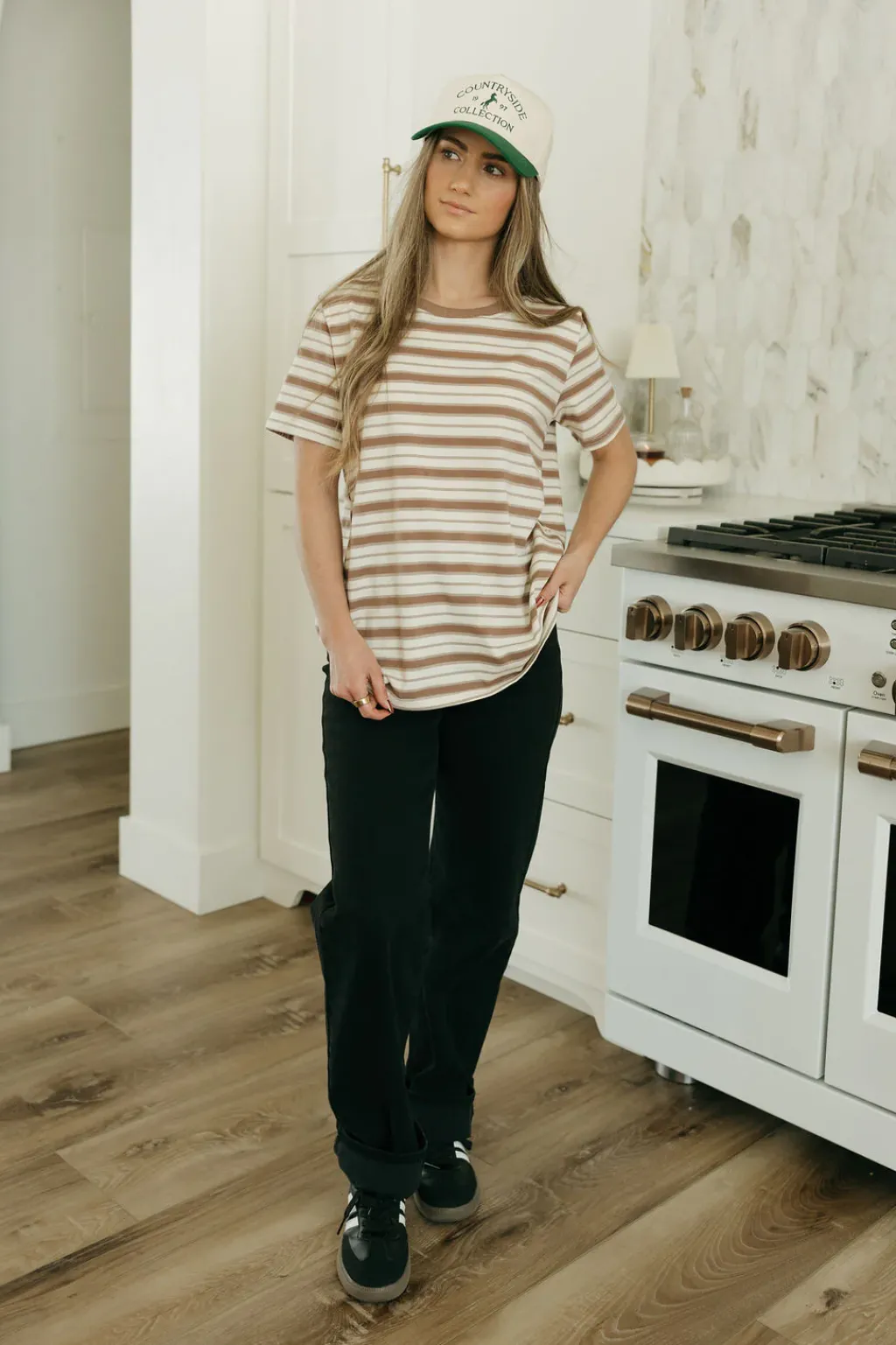 Tea N Rose Tops|Tees<Bennie Tee-Cream/Taupe