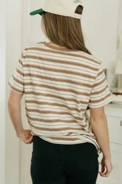 Tea N Rose Tops|Tees<Bennie Tee-Cream/Taupe