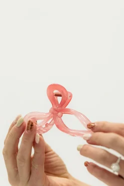 Hash Shop Hair<Bow Claw Clip-Pink