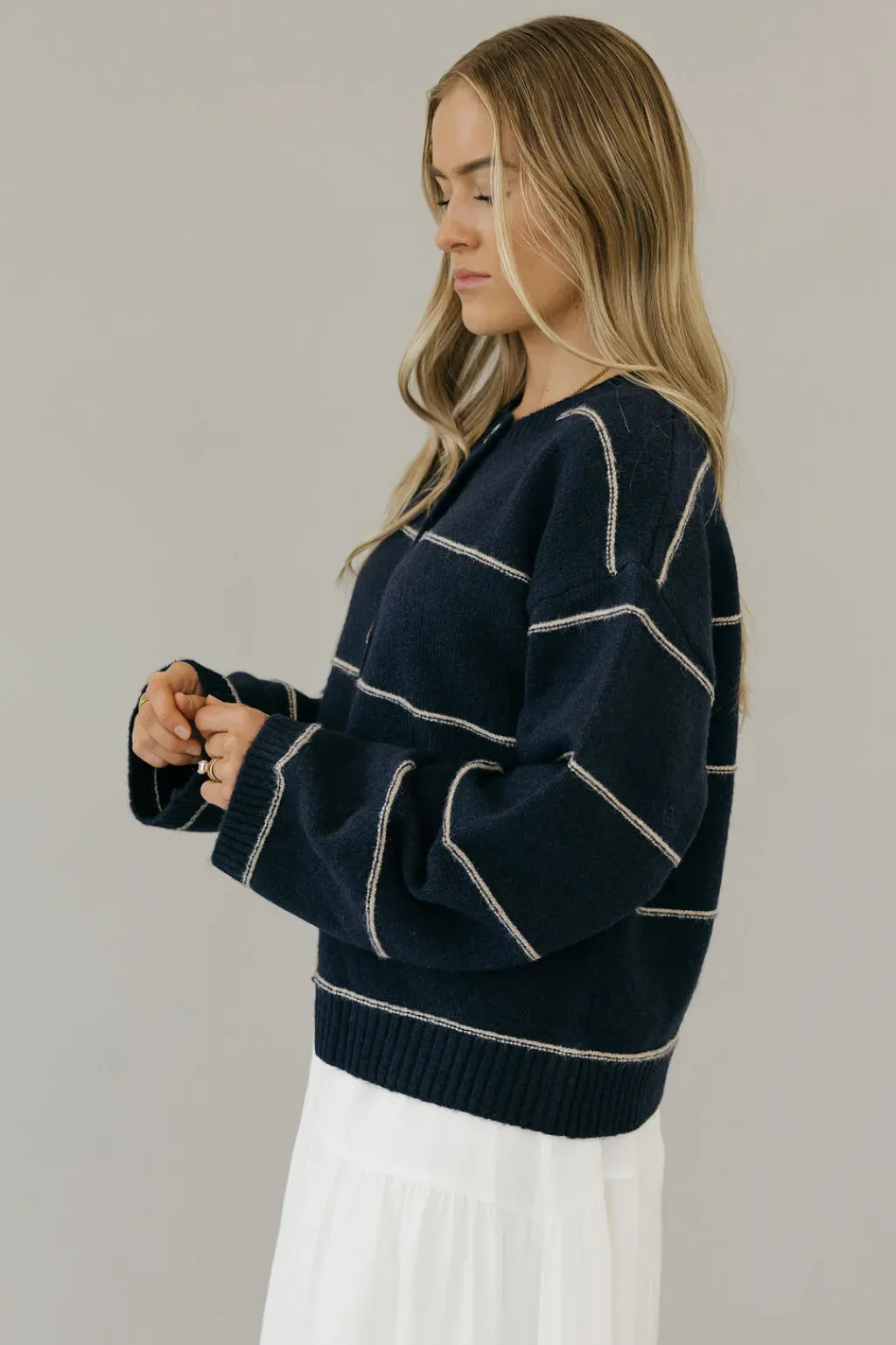Buttermelon Cardigans|Sweaters<Brett Cardigan-Navy Multi