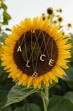 Ali Express Necklaces<Bubble Initial Necklace-Gold