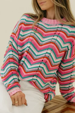 Dongguan Huoyoung Apparel Co Sweaters|Tops<Candy Cane Lane Sweater- Multi