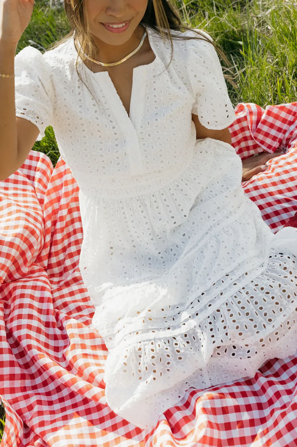 Dongguan Huoyoung Apparel Co Maternity Friendly|Dresses<Caribbean Dress Knee Length- Eyelet