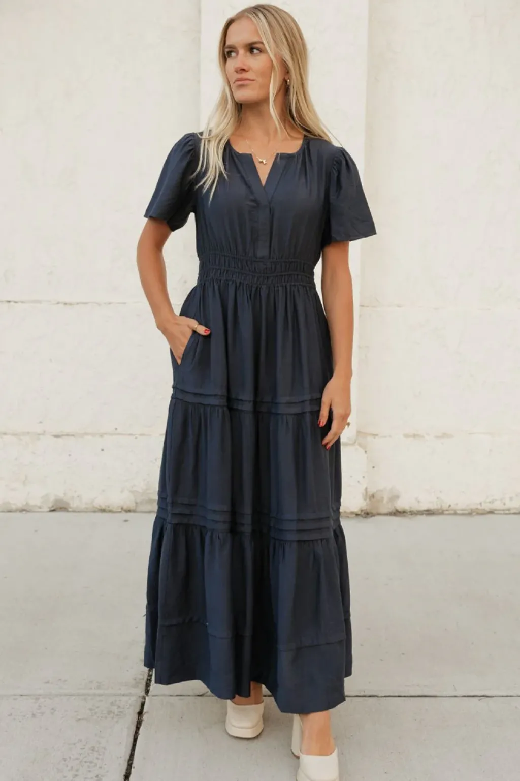 Dongguan Huoyoung Apparel Co Dresses|Maternity Friendly<Caribbean Dress-Navy