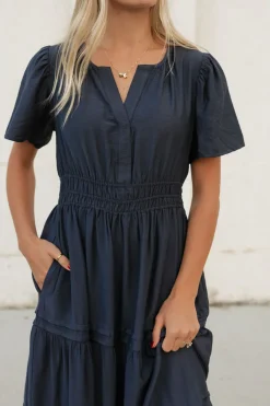 Dongguan Huoyoung Apparel Co Dresses|Maternity Friendly<Caribbean Dress-Navy