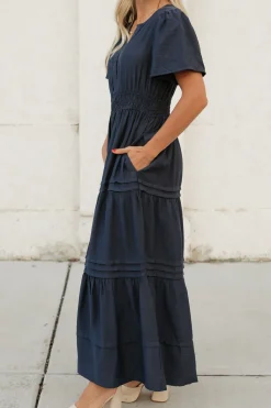 Dongguan Huoyoung Apparel Co Dresses|Maternity Friendly<Caribbean Dress-Navy