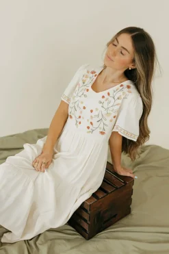 Tea N Rose Maternity Friendly|Dresses<Carina Dress-Ivory