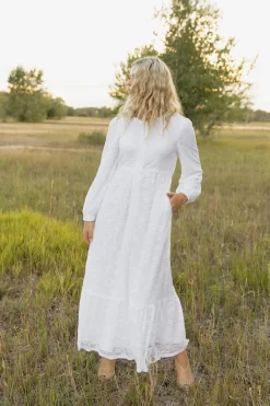 Tea N Rose Nursing Friendly|White Collection<Caroline Dress-