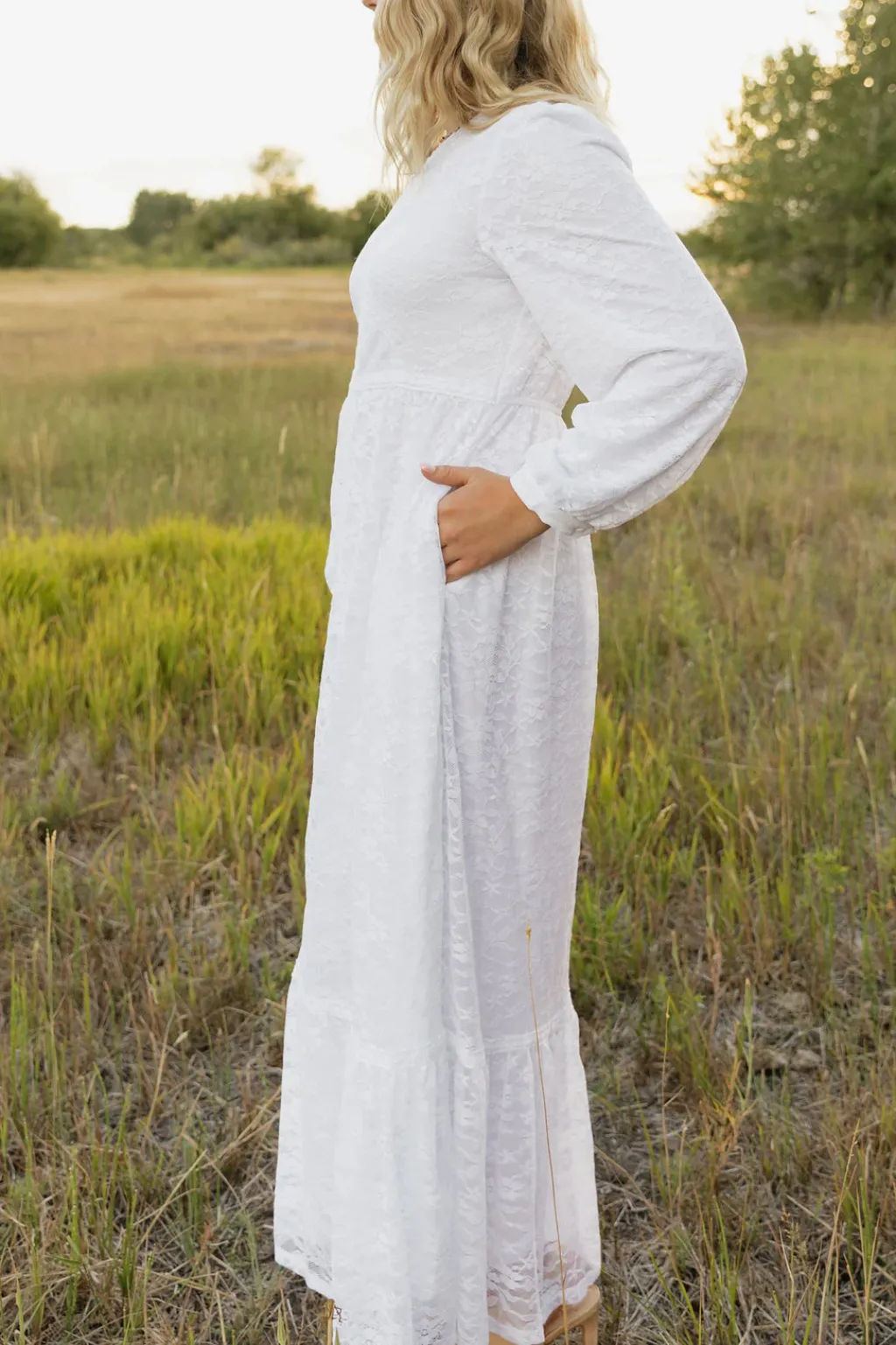 Tea N Rose Nursing Friendly|White Collection<Caroline Dress-