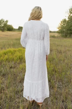 Tea N Rose Nursing Friendly|White Collection<Caroline Dress-