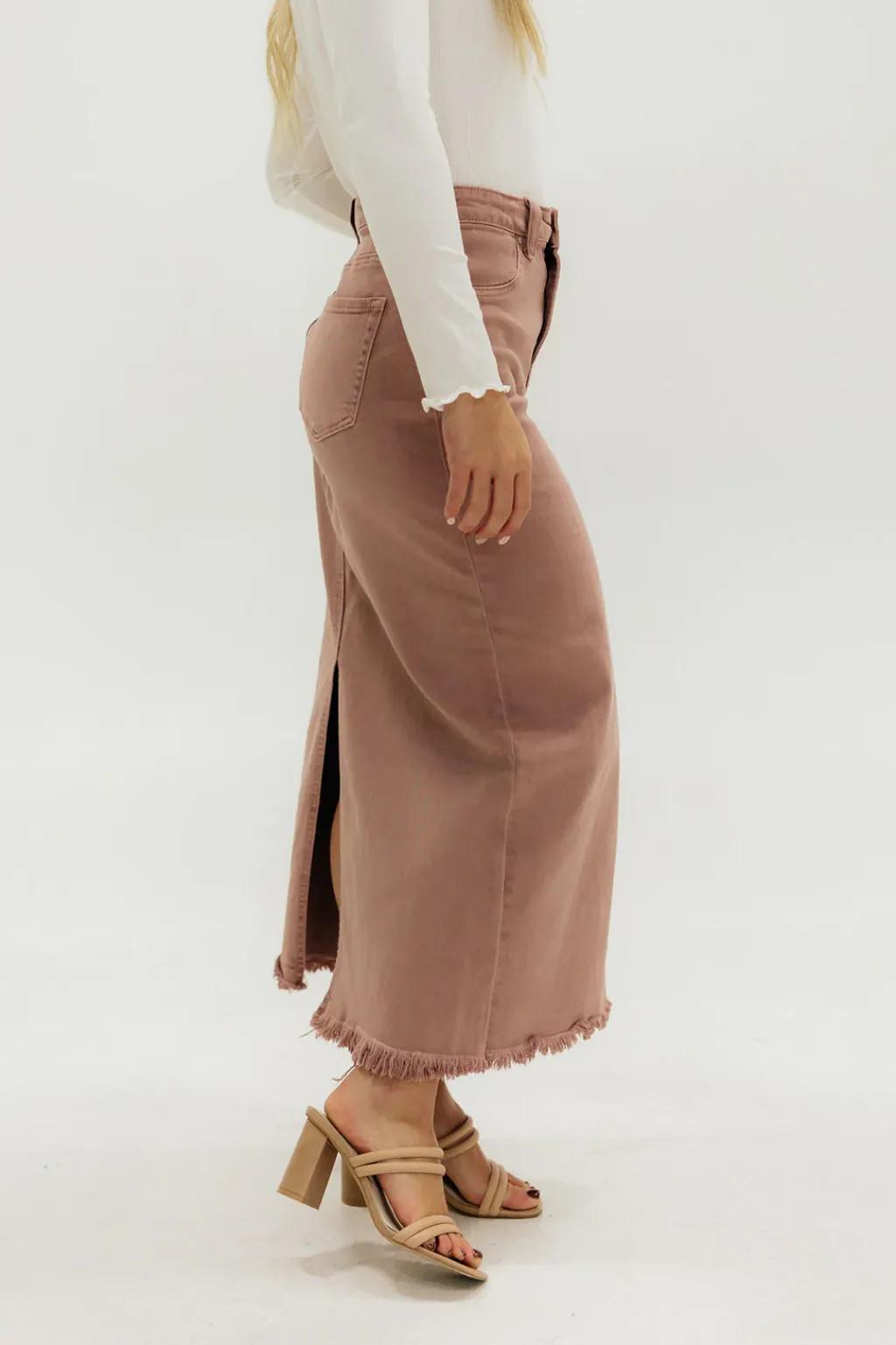Risen Bottoms|Skirts<Carsen Denim Skirt-Mauve
