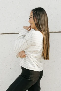 Blu Pepper Long Sleeve<Chandler Top-Cream Stripe
