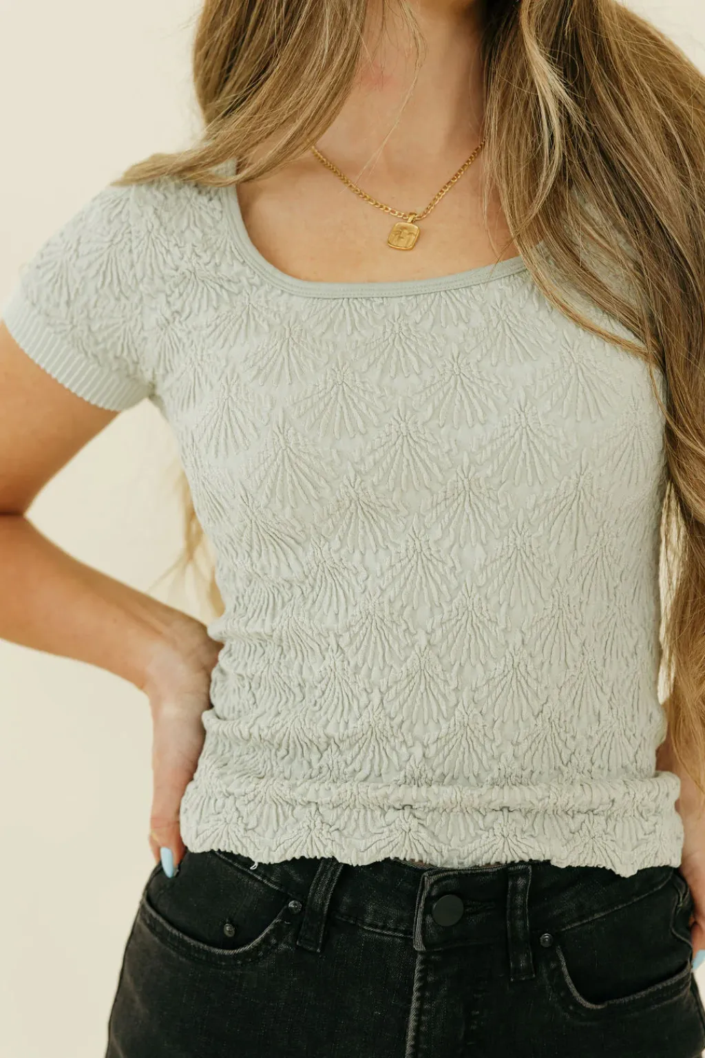 Hem & Thread Tees<Chelsey Top-Sage
