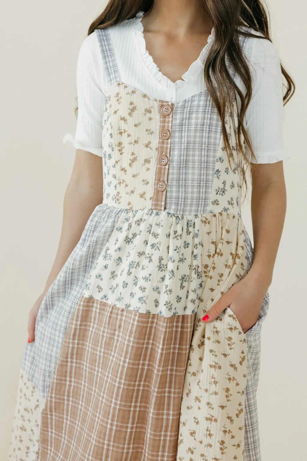 Polagram Maternity Friendly|Nursing Friendly<Claire Dress-Ivory Multi