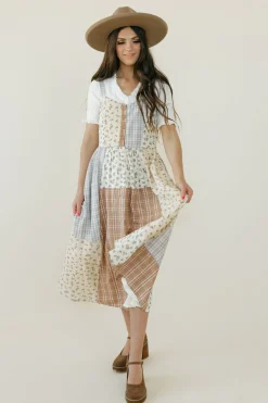 Polagram Maternity Friendly|Nursing Friendly<Claire Dress-Ivory Multi