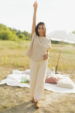 Tea N Rose Bottoms|Pants<Cole Pants-Ivory