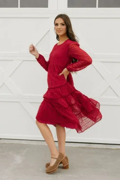 Dongguan Huoyoung Apparel Co Maternity Friendly|Dresses<Curtis Dress-Maroon