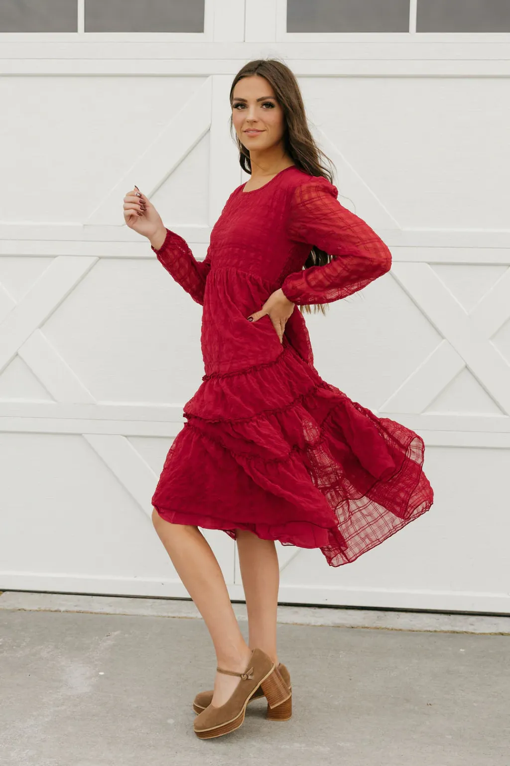 Dongguan Huoyoung Apparel Co Maternity Friendly|Dresses<Curtis Dress-Maroon