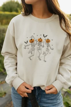 Shop Southern Belle Tops|Pullovers<Dancing Skeletons Pullover-Taupe