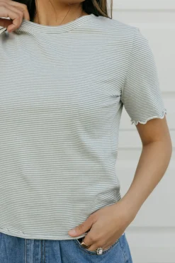Dongguan Huoyoung Apparel Co Tops|Maternity Friendly<Delaney Top-Sage Stripe