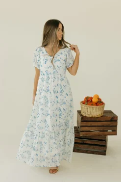 Dongguan Huoyoung Apparel Co Dresses|Maternity Friendly<Evie Dress-Ivory/Blue