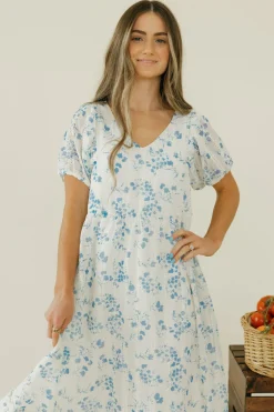 Dongguan Huoyoung Apparel Co Dresses|Maternity Friendly<Evie Dress-Ivory/Blue