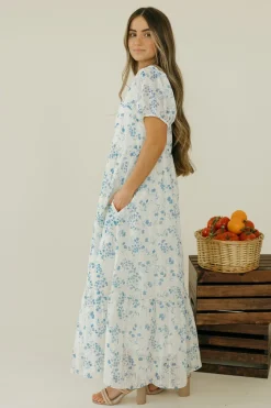 Dongguan Huoyoung Apparel Co Dresses|Maternity Friendly<Evie Dress-Ivory/Blue