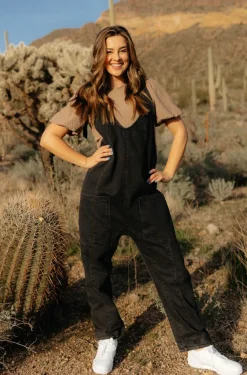 Free People Maternity Friendly|Bottoms<High Roller Jumpsuit-Mineral Black