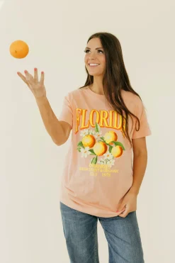 Alexis G. Maternity Friendly|Tops<Fresh Oranges Tee-Peach