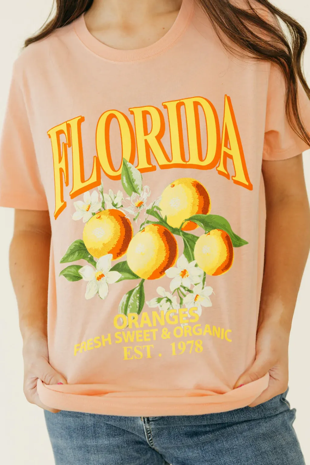 Alexis G. Maternity Friendly|Tops<Fresh Oranges Tee-Peach