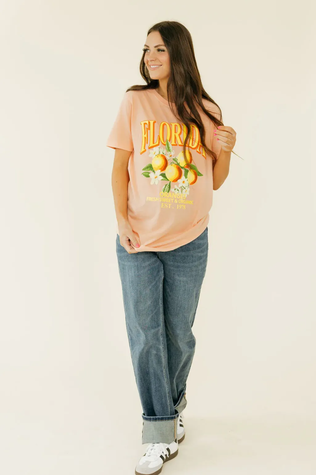 Alexis G. Maternity Friendly|Tops<Fresh Oranges Tee-Peach