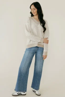 Buttermelon Sweaters<Haiden Sweater-Ivory/Taupe
