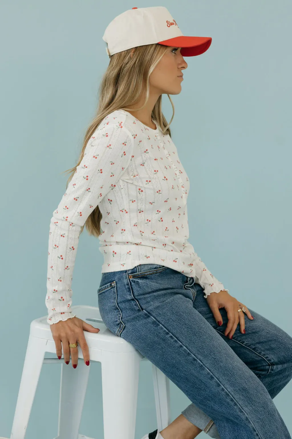 Dongguan Huoyoung Apparel Co Tops|Maternity Friendly<Haisley Top-Ivory Cherries