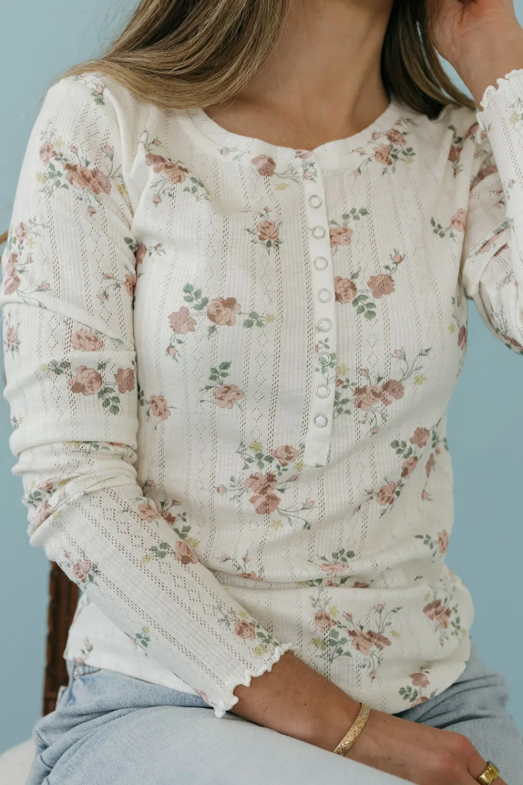 Dongguan Huoyoung Apparel Co Tops|Maternity Friendly<Haisley Top-Ivory Floral